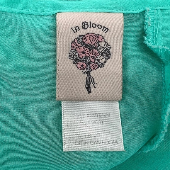 In Bloom Green Satin Lace V-Neck Chemise Size L Women's - Picture 2 of 4